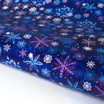 Бумага упаковочная глянцевая «Синие снежинки», 70*100 см